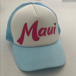 Roxy Maui Trucker Hat in Blue and White